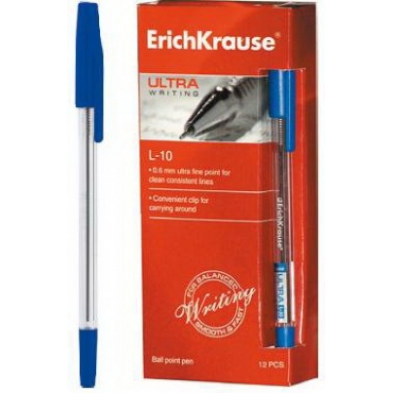 Ручка шариковая Erich Krause"Ultra" L-10  0,6мм синяя (12шт)